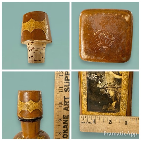 Vintage Leather Wrapped Decanter Made in Spain - Picture 11 of 11